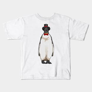 Penguin as Gentleman with Hat Kids T-Shirt